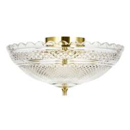 Happy Homewares Traditional Antique Brass Ceiling Light With Clear Textured Glass - thumbnail 1