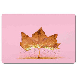 Benjamin Tate Design Gold Leaf Tree Placemat And Coaster Set With Wood Base In Pink Designer Artwork Edition - thumbnail 2