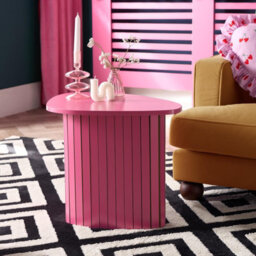 Ohs Madison Ribbed Side Table Corner Bedroom Living Room - Hot Pink