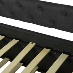 Beliani Trundle Bed Fabric Libourne 80 X 200 Cm (Eu Small Single) Dark Grey - thumbnail 8