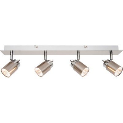 GoodHome Hades Bar Satin Nickel Effect 4 Light Spotlight - image 1