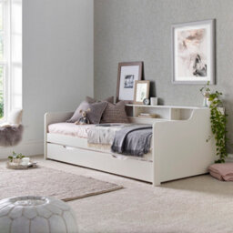 Bedmaster Tyler White Guest Bed And Trundle With Spring Mattresses - thumbnail 3