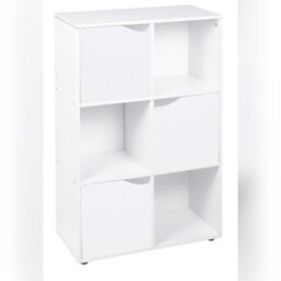 Urbn-Living White, White - 6-Cube Shelving Unit With Wooden Doors
