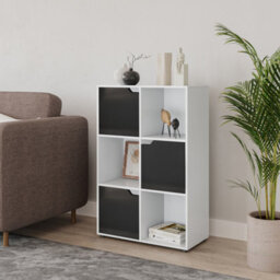 Urbn-Living White, White - 6-Cube Shelving Unit With Wooden Doors - thumbnail 7