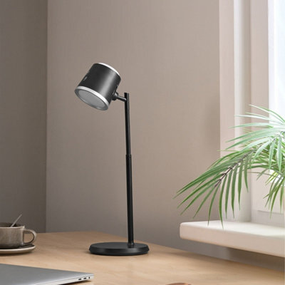 Beliani 2-In-1 Desk And Wall Lamp Black With Detachable Arm, Stepless Dimmer, Three Cct Modes - image 1