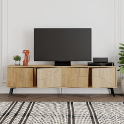 Decortie Dune Modern Tv Unit Multimedia Centre Oak With Storage Tv Cabinet 180Cm - thumbnail 5