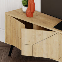 Decortie Dune Modern Tv Unit Multimedia Centre Oak With Storage Tv Cabinet 180Cm - thumbnail 6