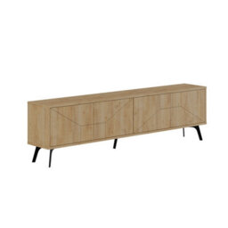 Decortie Dune Modern Tv Unit Multimedia Centre Oak With Storage Tv Cabinet 180Cm - thumbnail 2