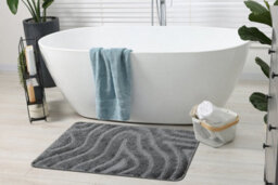 RugsX Bathroom Rug Supreme Waves, Non-Slip, Soft - Grey 50X80 Cm - thumbnail 3