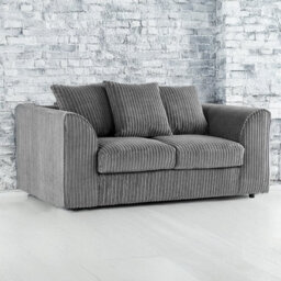 Furnishings For Less UK Luxor Jumbo Cord Grey 3 + 2 Fabric Sofa Suite - thumbnail 9