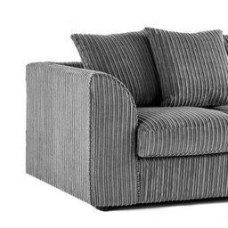 Furnishings For Less UK Luxor Jumbo Cord Grey 3 + 2 Fabric Sofa Suite - thumbnail 7