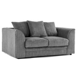 Furnishings For Less UK Luxor Jumbo Cord Grey 3 + 2 Fabric Sofa Suite - thumbnail 3