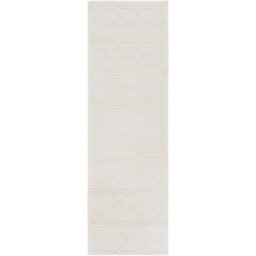 Livabliss Hygge-Hand Woven White Wool Cottage Living Dining Bedroom Rug 76 X 244 Cm Easy Care, Non Shedding - thumbnail 1