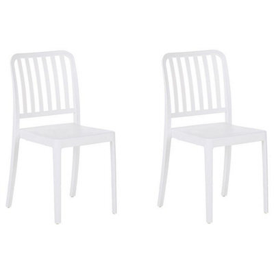 Beliani Set Of 2 Garden Chairs Sersale Synthetic Material White - image 1