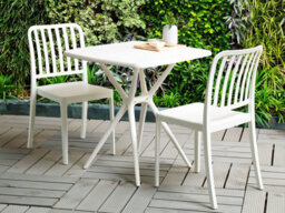 Beliani Set Of 2 Garden Chairs Sersale Synthetic Material White - thumbnail 2
