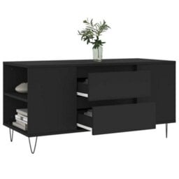 Berkfield Modern Coffee Table Black 102X44.5X50 Cm Engineered Wood - thumbnail 4