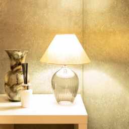 Valuelights Olivet Grey Glass Table Lamp With Fabric Tapered Lampshade Bedside Light - thumbnail 5