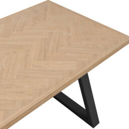 Wyld Haus Balbriggan Natural Dining Table With Oak-Effect Top And Matte Black Hairpin Legs 1800 mm - thumbnail 4