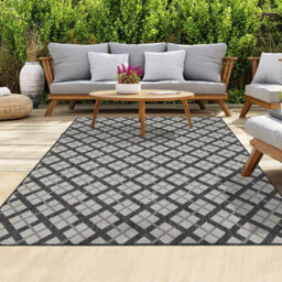 Homeart Outdoor Rugs Easy Cleaning Area Rugs For Balcony,garden,picnic,uv Weather Resistant  Anthracite Cream 200 X 290 Cm