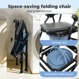 Levede Folding Adjustable Metal Commode Toilet Chair For Disabled - thumbnail 8