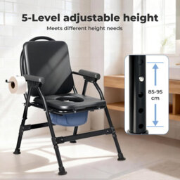 Levede Folding Adjustable Metal Commode Toilet Chair For Disabled - thumbnail 6