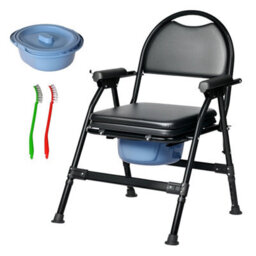 Levede Folding Adjustable Metal Commode Toilet Chair For Disabled - thumbnail 2