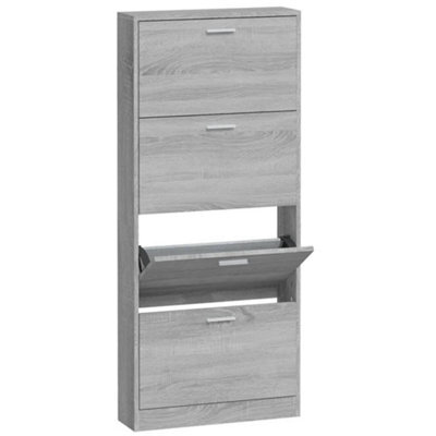 Berkfield Modern Shoe Cabinet Grey Sonoma 59X17X150 Cm Engineered Wood - image 1