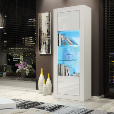 Modern Sideboard Display Cabinet Cupboard Tv Stand Living Room High Gloss Doors - White - image 1