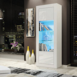 Modern Sideboard Display Cabinet Cupboard Tv Stand Living Room High Gloss Doors - White - thumbnail 2