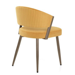 Atlantic Lusso Dining Chair Gold Legs & Yellow Velvet Seat - thumbnail 5