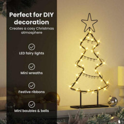 Vidaxl Metal Christmas Tree With Stand Black 60 Cm Steel - thumbnail 9