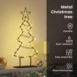 Vidaxl Metal Christmas Tree With Stand Black 60 Cm Steel - thumbnail 7