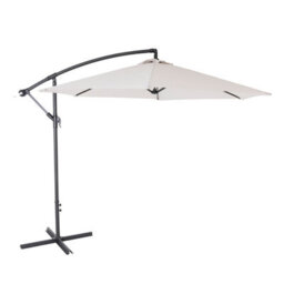 Charles Bentley 3M Hanging Banana Cantilever Garden Umbrella - Light Grey - thumbnail 1