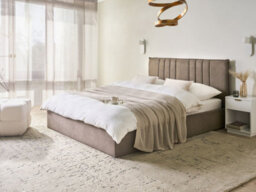 Beliani Ottoman Bed Fabric Tarascon 160 X 200 Cm (Eu King Size) Taupe - thumbnail 2