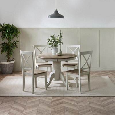 Furniturebox Uk Padstow Grey Wooden Extending Dining Table & 4 Millford Chairs - image 1