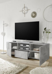 FurniComp LTD Furnicomp Lyon 2 Door 1 Drawer Large Concrete Grey Tv Unit - thumbnail 2