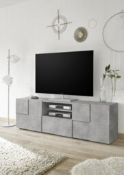 FurniComp LTD Furnicomp Lyon 2 Door 1 Drawer Large Concrete Grey Tv Unit