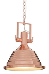 Orsina Medium Copper Pendant Light, Industrial Ceiling Light With Glass Base, Vintage Copper Finish Iron Pendant - thumbnail 2