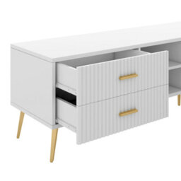 Btm White Tv Stand For 75 Inch Tvs Lowboard Media Console Entertainment Center Modern Design Tv Cabinet For Living Room - thumbnail 8