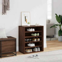 Vidaxl Shoe Cabinet Brown Oak 60X35X70 Cm Engineered Wood - thumbnail 1