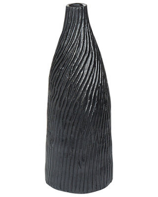 Beliani Decorative Vase Black 50Cm Terracotta Minimalist Scandi - image 1