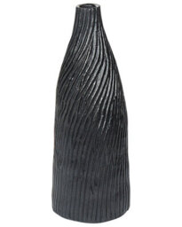 Beliani Decorative Vase Black 50Cm Terracotta Minimalist Scandi - thumbnail 1