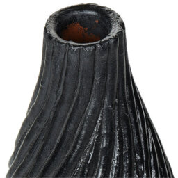 Beliani Decorative Vase Black 50Cm Terracotta Minimalist Scandi - thumbnail 5