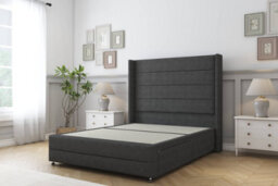 "Comfort Milano Graphite Dumfries Divan Bed Set No Drawers - 54"" Wingback & 12"" Footboard 5' King" - thumbnail 3