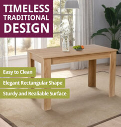 Hallowood Furniture Newquay Oak Fixed Top Dining Table 120Cm - thumbnail 4