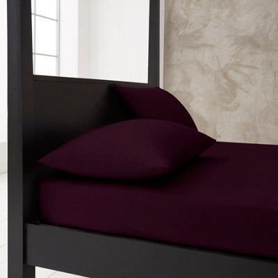 Gc Gaveno Cavailia Premium Super Soft Percale Fitted Sheet Super King Berry