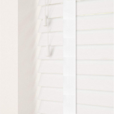 170Cm Ultra White Faux Wood Venetian With Tapes 120Cm Drop
