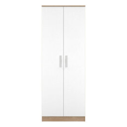 Trent Tall Plain Wardrobe In White Matt & Black Matt (Ready Assembled) - thumbnail 1