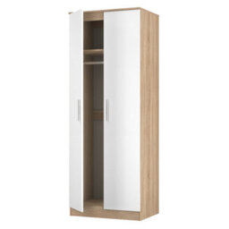 Trent Tall Plain Wardrobe In White Matt & Black Matt (Ready Assembled) - thumbnail 5