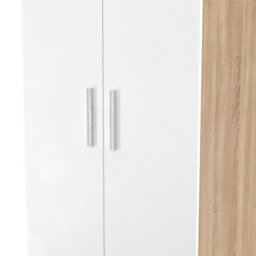 Trent Tall Plain Wardrobe In White Matt & Black Matt (Ready Assembled) - thumbnail 4